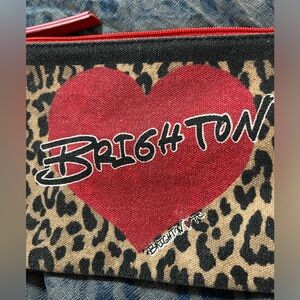 Brighton 2020 Leopard Heart Canvas Zippered Makeup Bag